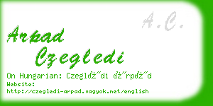 arpad czegledi business card